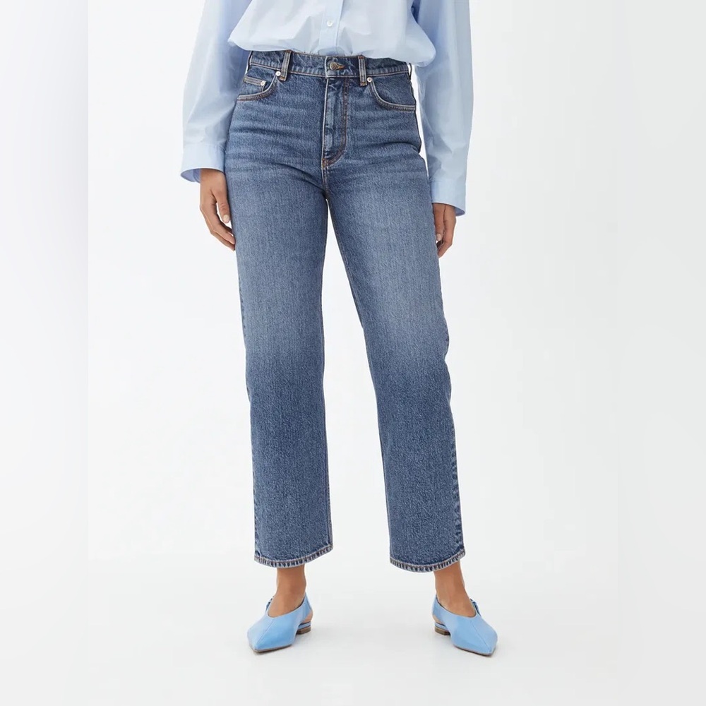 Arket Straight Leg Jeans in Medium Blue Denim